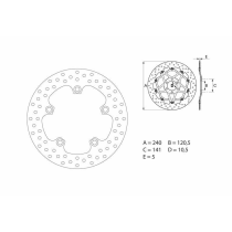 Disque de frein arrière fixe Brembo Oro SUZUKI