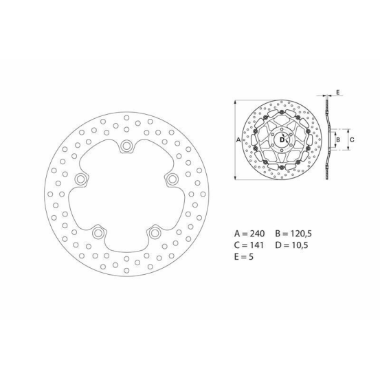 Disque de frein arrière fixe Brembo Oro SUZUKI