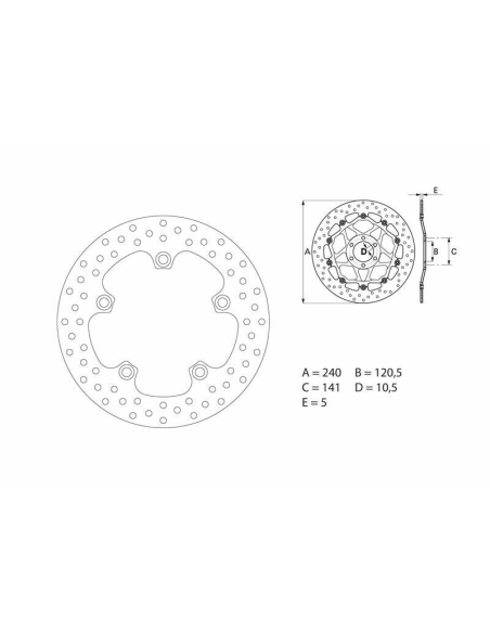 Disque de frein arrière fixe Brembo Oro SUZUKI