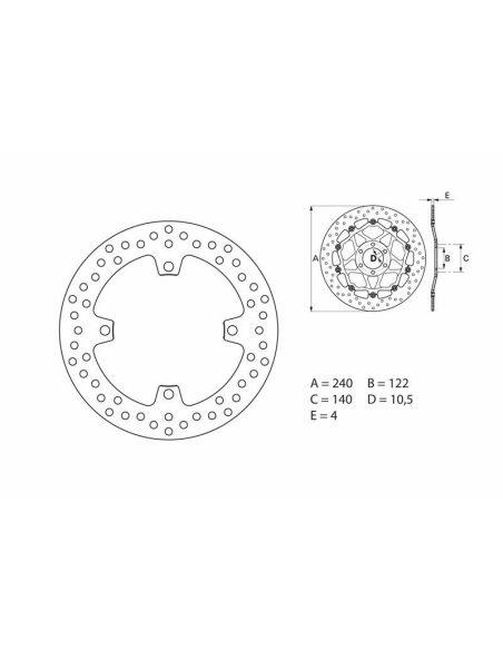 Disque De Frein Arrière BREMBO Serie Oro Rond Fixe SUZUKI 250/450 RM Z