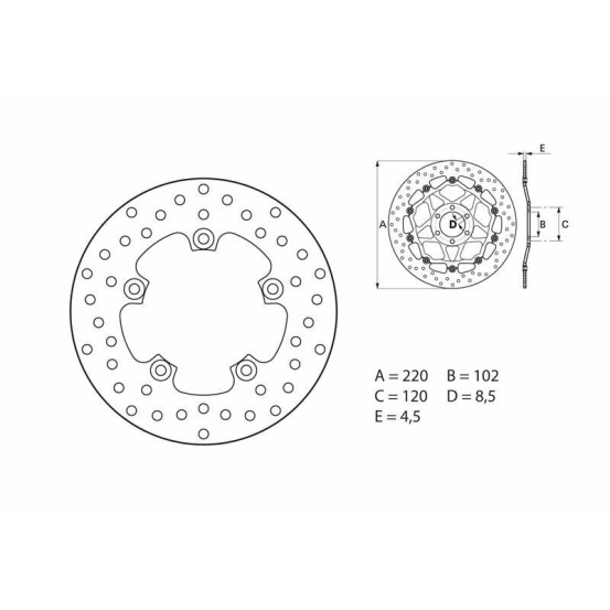 Disque de frein avant/arrière fixe Brembo Oro APRILIA