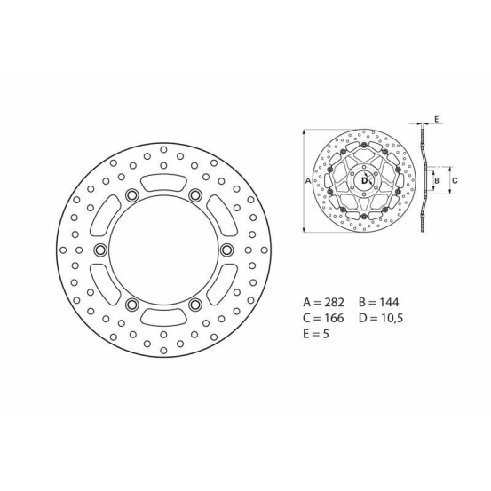 Disque de frein arrière fixe Brembo Oro MOTO GUZZI