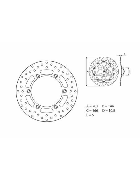 Disque de frein arrière fixe Brembo Oro MOTO GUZZI