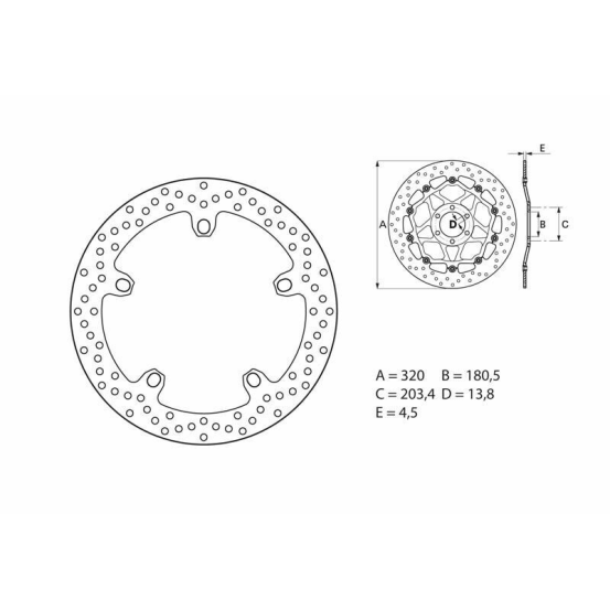 Disque de frein avant fixe Brembo Oro HUSQVARNA HONDA