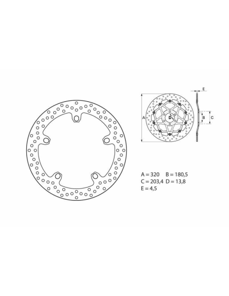Disque de frein avant fixe Brembo Oro HUSQVARNA HONDA