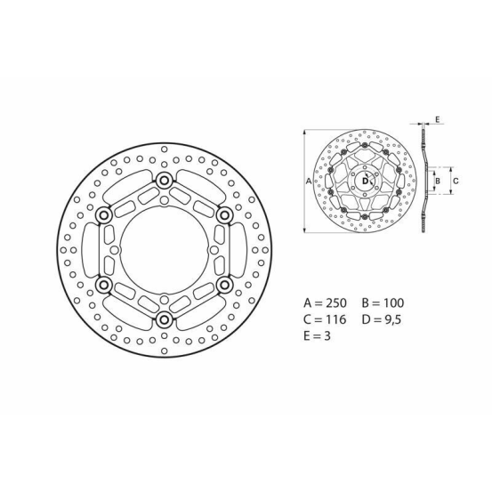Disque De Frein Avant BREMBO Serie Oro Rond Flottant KAWASAKI SUZUKI