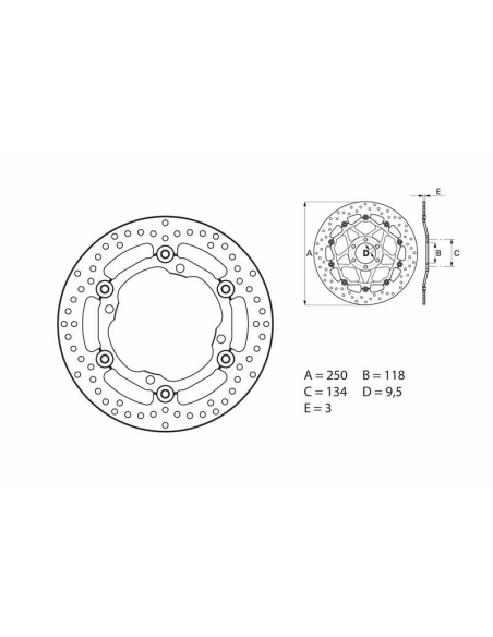 Disque De Frein Avant BREMBO Serie Oro Rond Flottant SUZUKI 250 / 450 RMZ