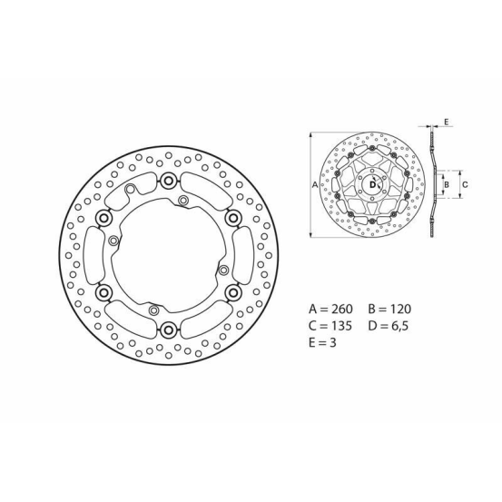 Disque De Frein Avant BREMBO Serie Oro Rond Fixe  HUSQVARNA