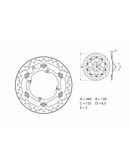 Disque De Frein Avant BREMBO Serie Oro Rond Fixe  HUSQVARNA