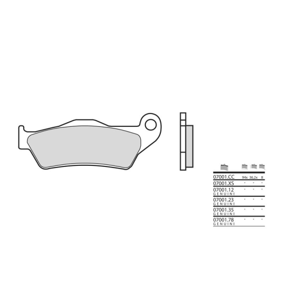 Plaquette de frein BREMBO 07001XS métal fritté Scooter
