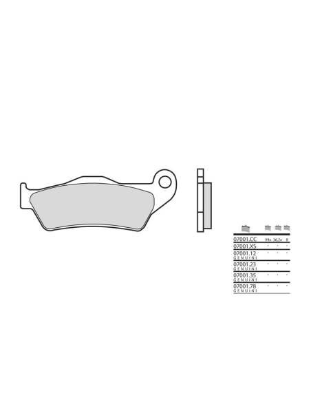 Plaquette de frein BREMBO 07001XS métal fritté Scooter