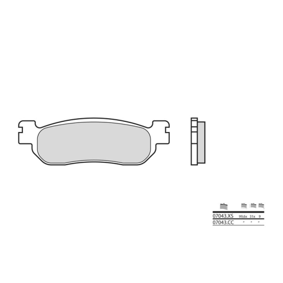 Plaquette de frein arrière BREMBO 07043XS métal fritté Scooter