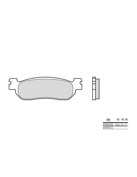 Plaquette de frein arrière BREMBO 07043XS métal fritté Scooter
