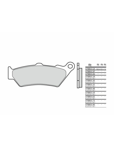Plaquette de frein BREMBO 07BB0390 métal fritté Route