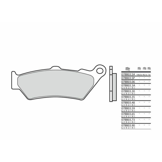 Plaquette de frein BREMBO 07BB03SP métal fritté Route