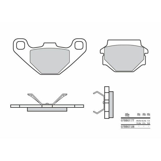 Plaquette de frein BREMBO 07BB0708 organique Cross