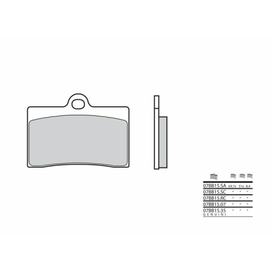 Plaquette de frein avant BREMBO 07BB1507 organique Route