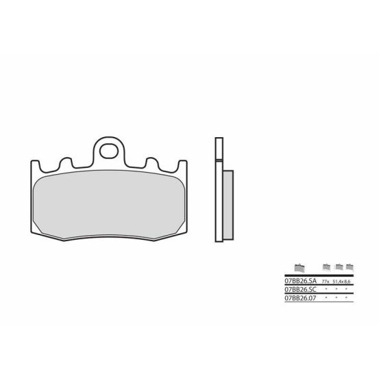 Plaquette de frein avant BREMBO 07BB2607 organique Route