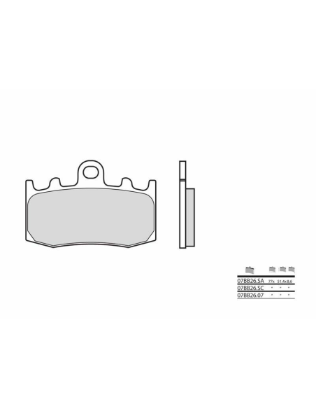 Plaquette de frein avant BREMBO 07BB2607 organique Route