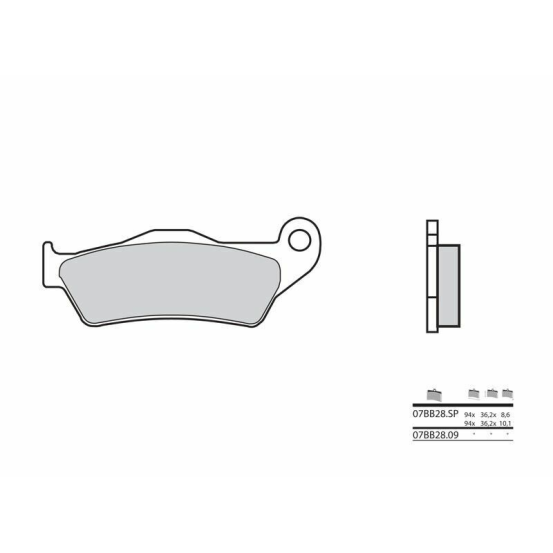 Plaquette de frein arrière BREMBO 07BB28SP métal fritté Route