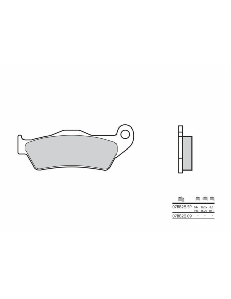 Plaquette de frein arrière BREMBO 07BB28SP métal fritté Route