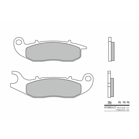 Plaquette de frein avant BREMBO 07GR03CC organique Route