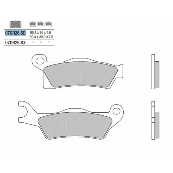 Plaquette de frein BREMBO 07GR26SD métal fritté Quad