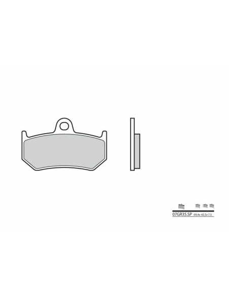 Plaquette de frein arrière BREMBO 07GR35SP métal fritté Route