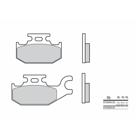 Plaquette de frein BREMBO 07GR49SD métal fritté Quad
