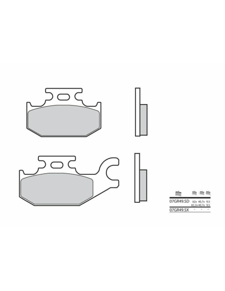 Plaquette de frein BREMBO 07GR49SD métal fritté Quad
