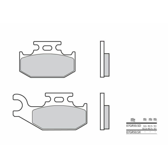 Plaquette de frein BREMBO 07GR50SD métal fritté Quad