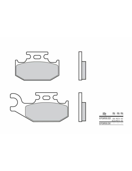 Plaquette de frein BREMBO 07GR50SD métal fritté Quad