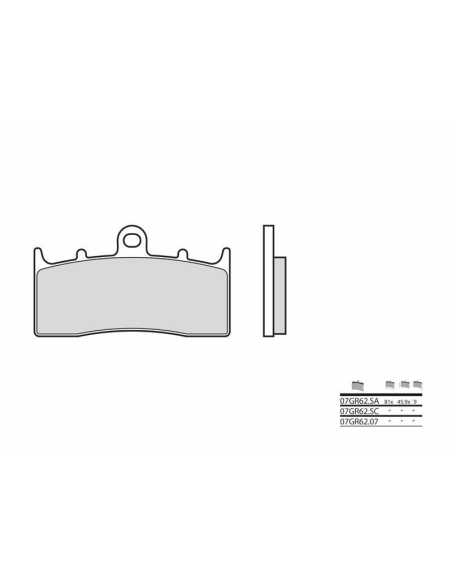 Plaquette de frein avant BREMBO 07GR62SA métal fritté Route