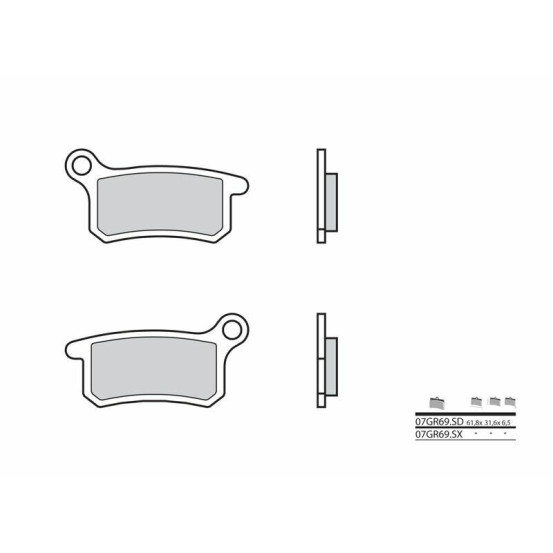 Plaquette de frein BREMBO 07GR69SX métal fritté Cross