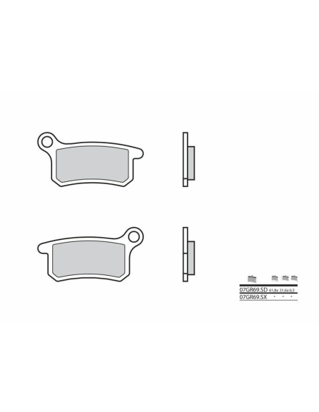 Plaquette de frein BREMBO 07GR69SX métal fritté Cross