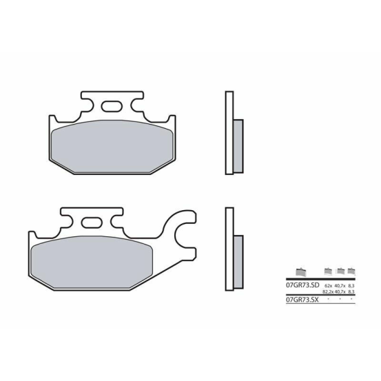 Plaquette de frein avant BREMBO 07GR73SD métal fritté Quad