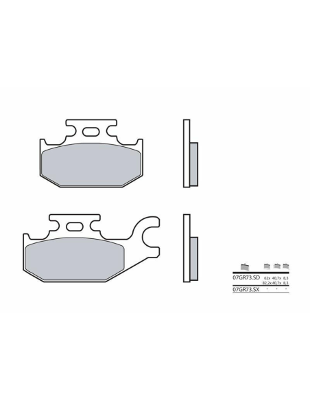 Plaquette de frein avant BREMBO 07GR73SD métal fritté Quad