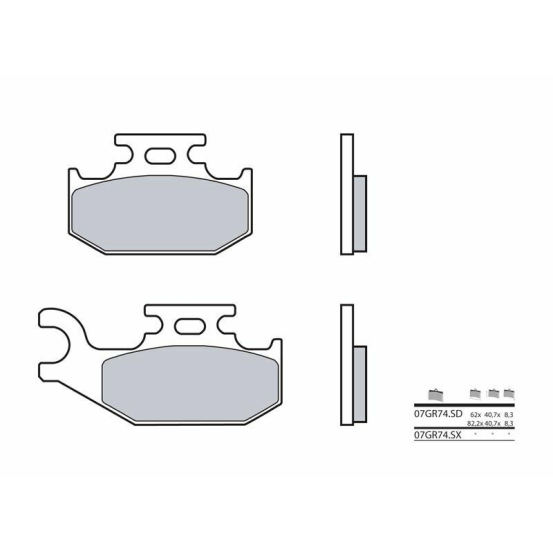 Plaquette de frein BREMBO 07GR74SD métal fritté Quad