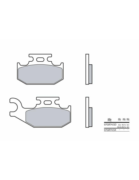 Plaquette de frein BREMBO 07GR74SD métal fritté Quad