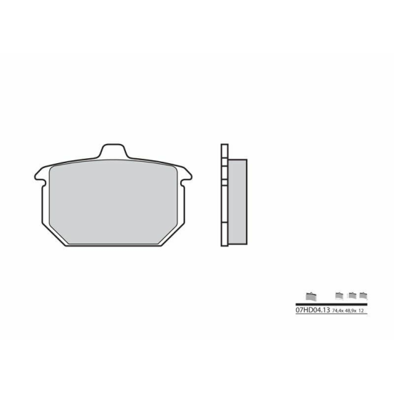 Plaquette de frein arrière BREMBO 07HD0413 organique Route