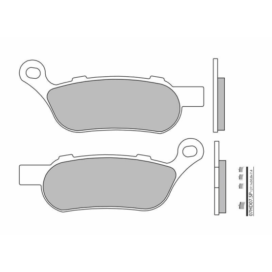 Plaquette de frein arrière BREMBO 07HD07SP métal fritté Route