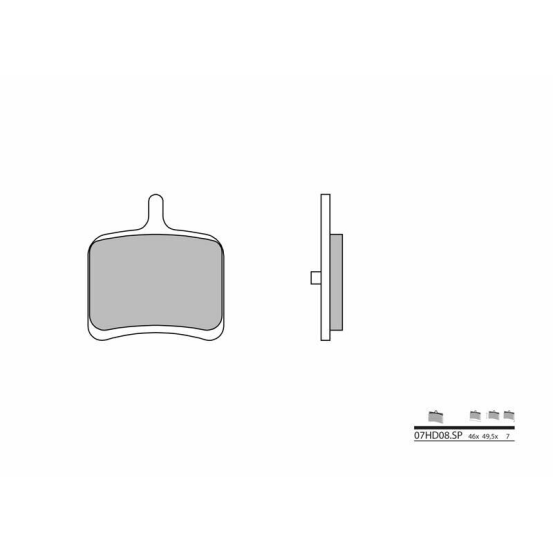 Plaquette de frein arrière BREMBO 07HD08SP métal fritté Route