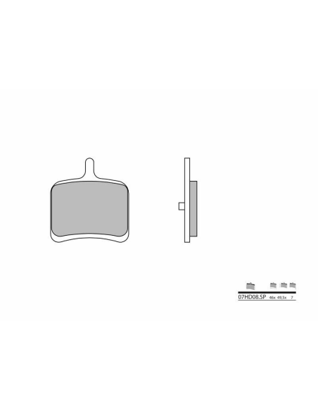Plaquette de frein arrière BREMBO 07HD08SP métal fritté Route