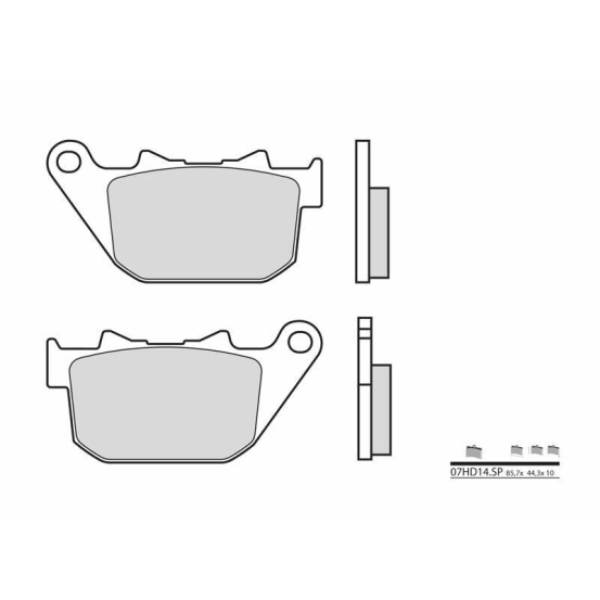 Plaquette de frein arrière BREMBO 07HD14SP métal fritté Route