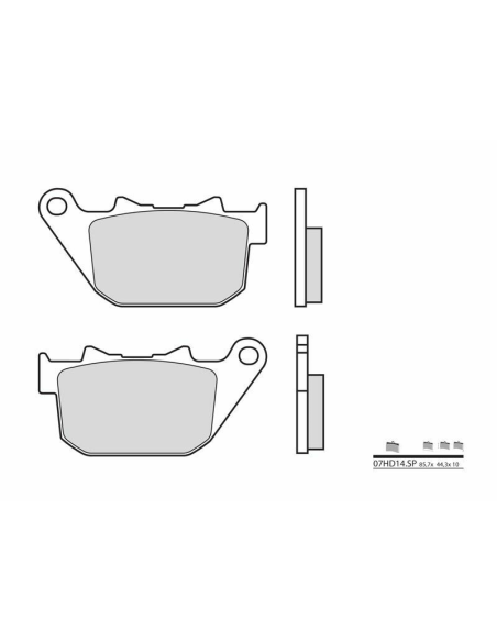 Plaquette de frein arrière BREMBO 07HD14SP métal fritté Route