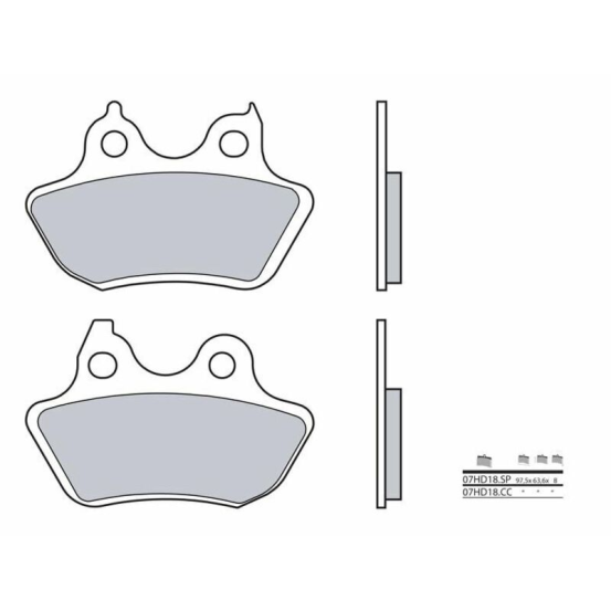 Plaquette de frein arrière BREMBO 07HD18SP métal fritté Route