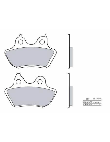 Plaquette de frein arrière BREMBO 07HD18SP métal fritté Route