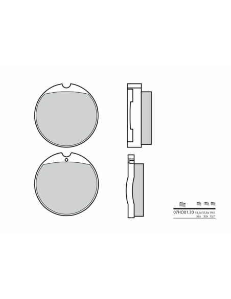 Plaquette de frein avant BREMBO 07HO0130 organique Route