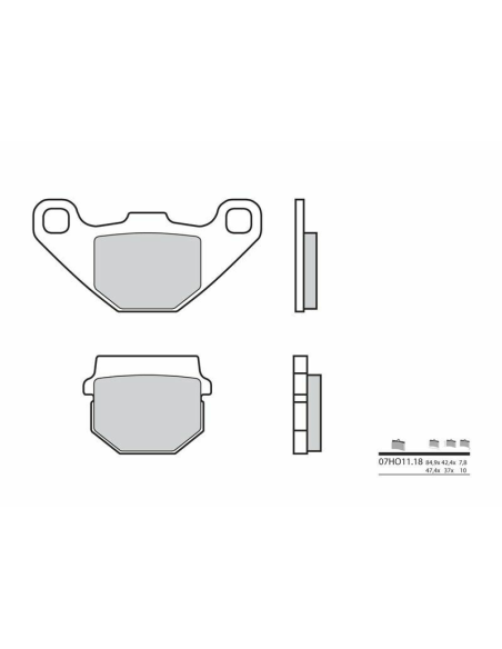 Plaquette de frein BREMBO 07HO1118 organique Cross