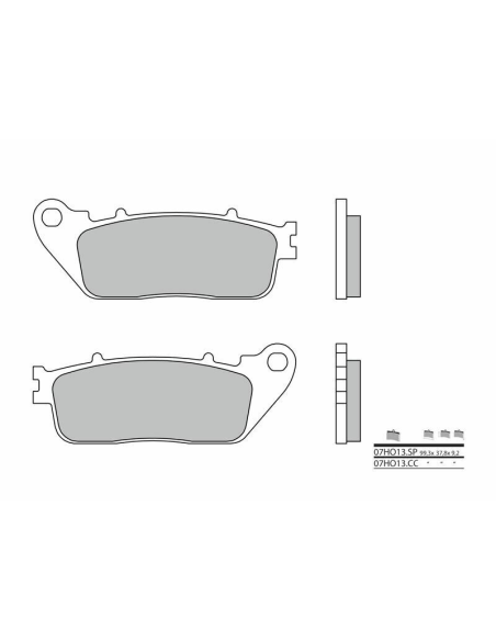 Plaquette de frein arrière BREMBO 07HO13CC organique Route